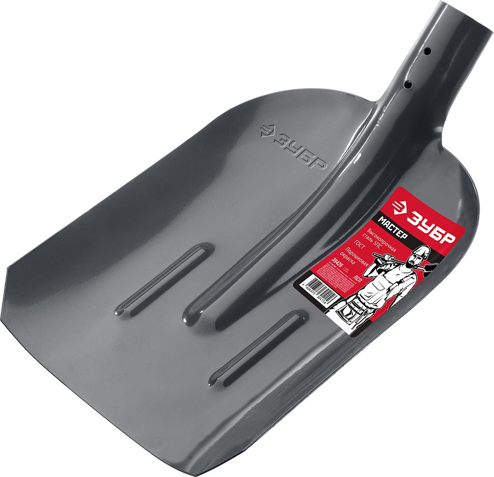 Совковая лопата 360 х 230 мм полотно 1.6 мм закалено с рёбрами жёсткости без черенка тип ЛСП ЗУБР Мастер 39428