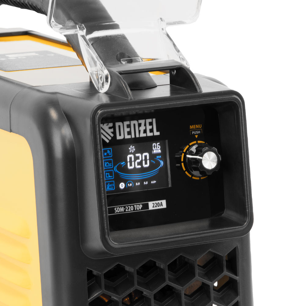 Аппарат инвертор. дуговой сварки SDM-220 Top, 220 А, ПВ 60% кейс Denzel (94358)