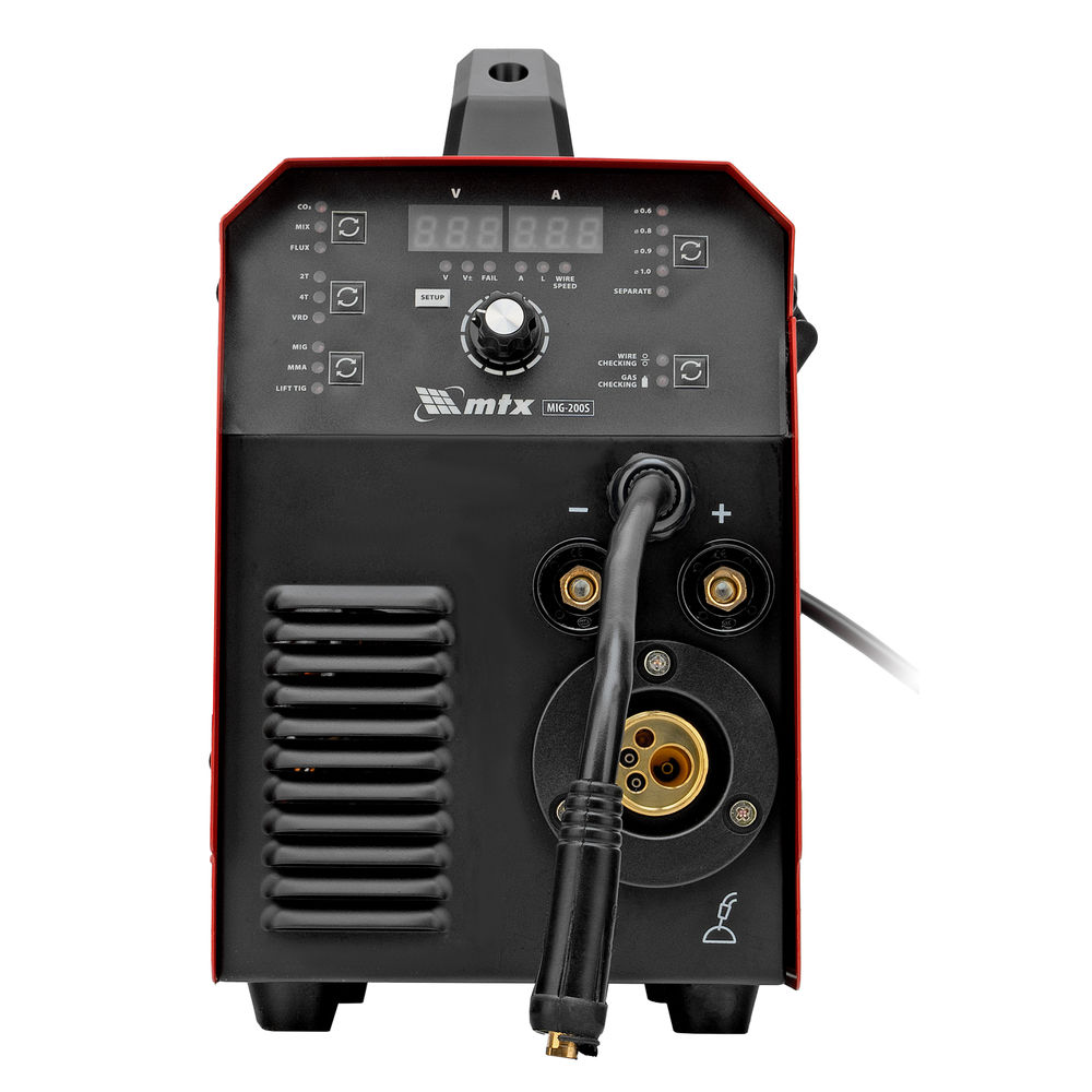 Аппарат инвертор. полуавтомат. cварки MIG-200S, 200A, ПВ 60%, катушка 5 кг MTX (94303)