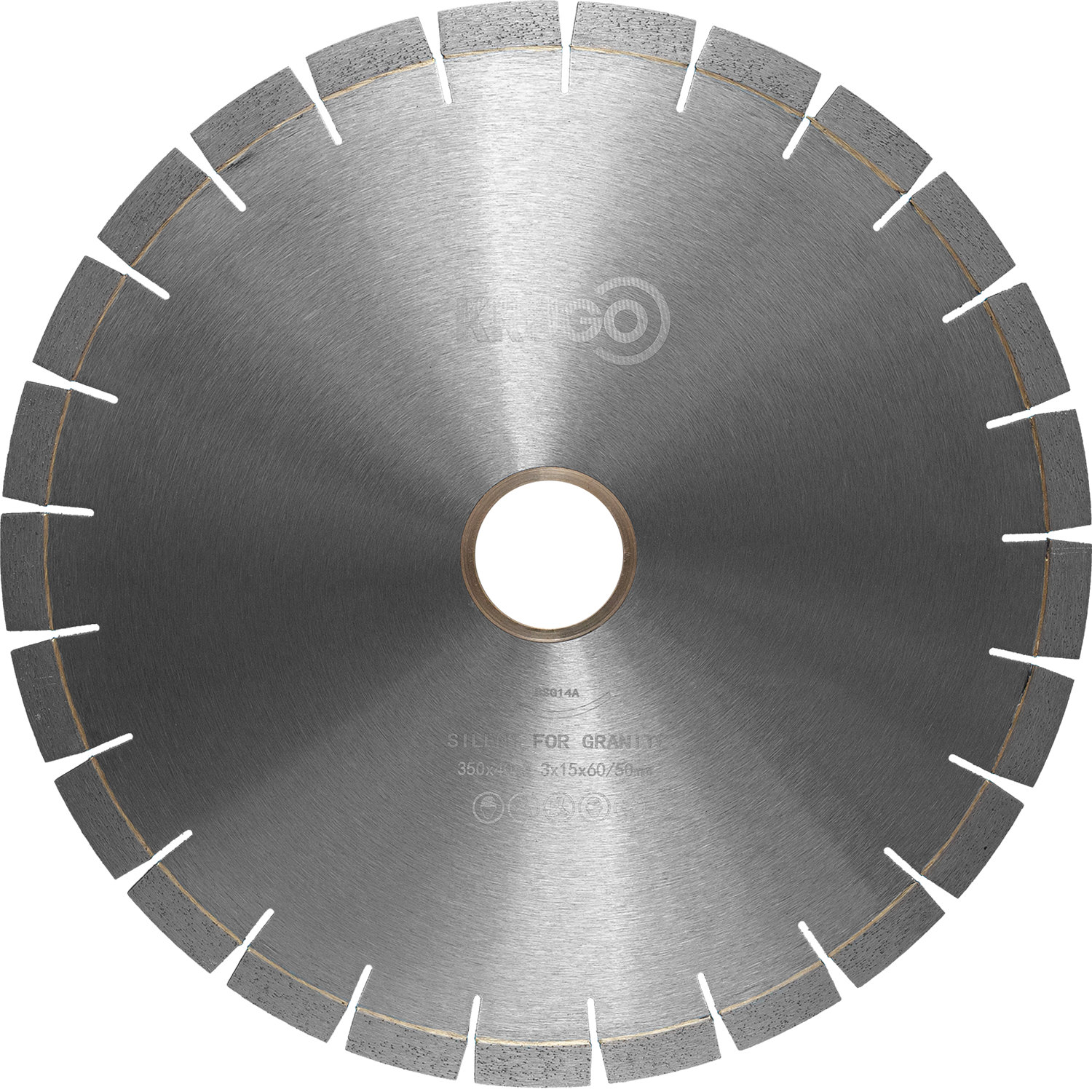 Диск алмазный сегментный по граниту, бесшумный 350 x 40 x 3,3 x 60 x 15mm KRUGO (BSG14A)