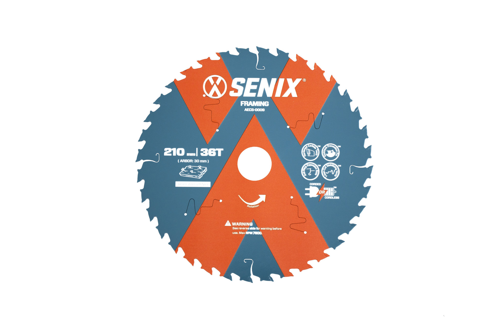 Диск пильный по дереву 210мм х 30 мм, 36Т, SENIX