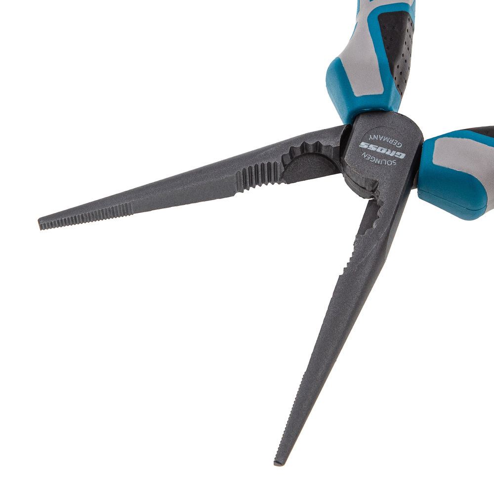 Длинногубцы прямые 205 мм, трехкомпонентные рукоятки Gross (17171)