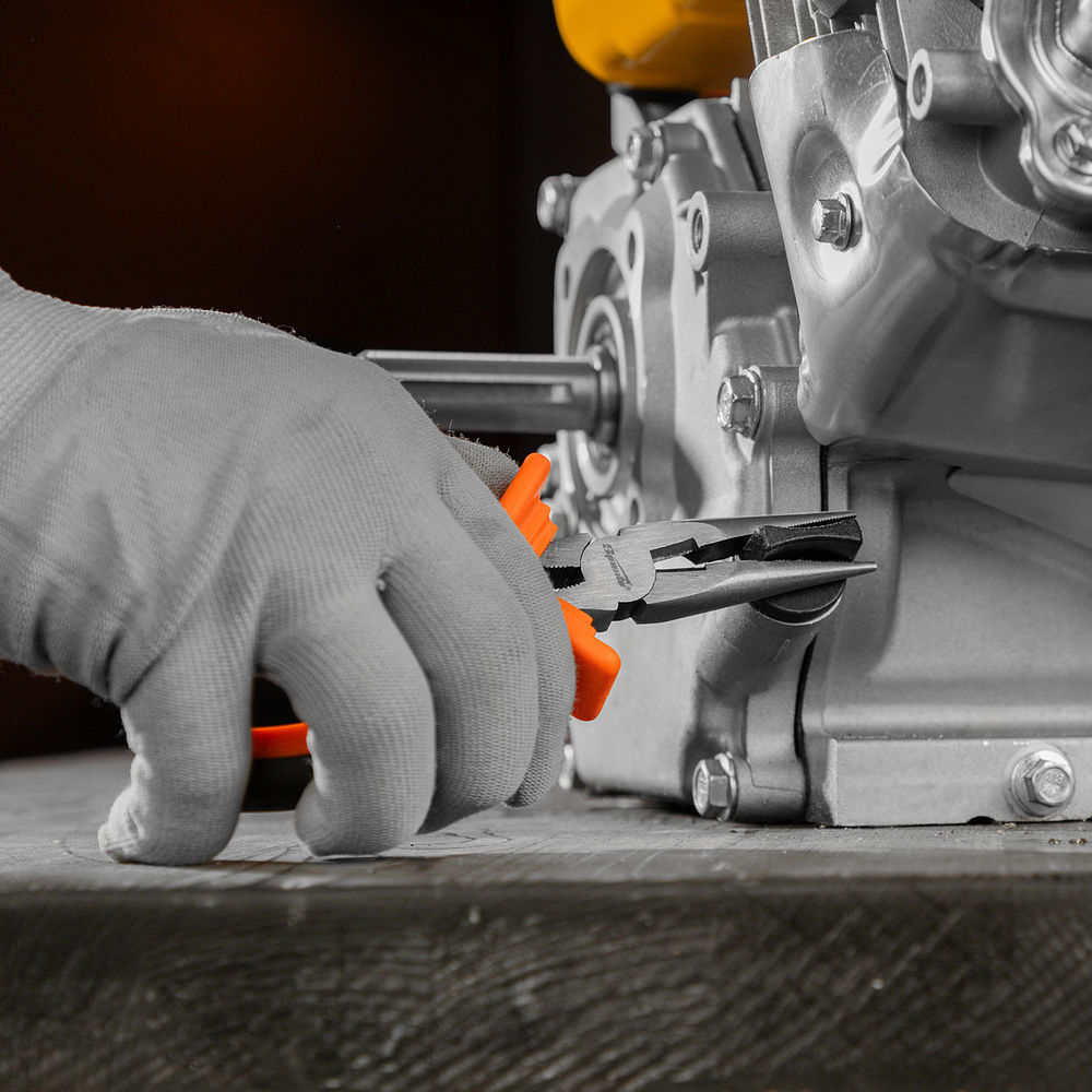 Длинногубцы прямые Comfort, 160 мм ,шлифованные, двухкомпонентные рукоятки Sparta (17165)