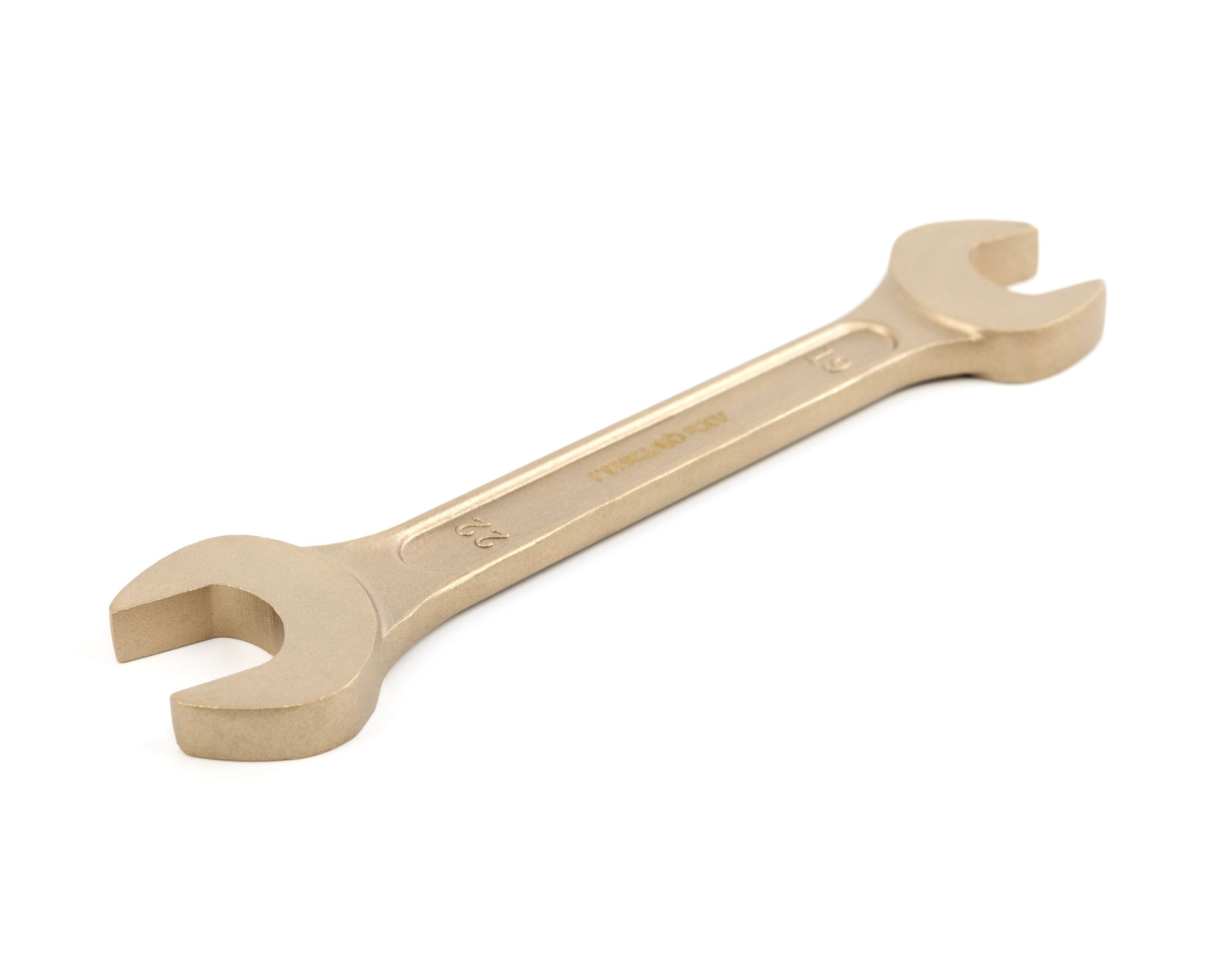 Ключ гаечный рожковый двусторонний 19х22 искробезопасный сплав BeCu, HORTZ