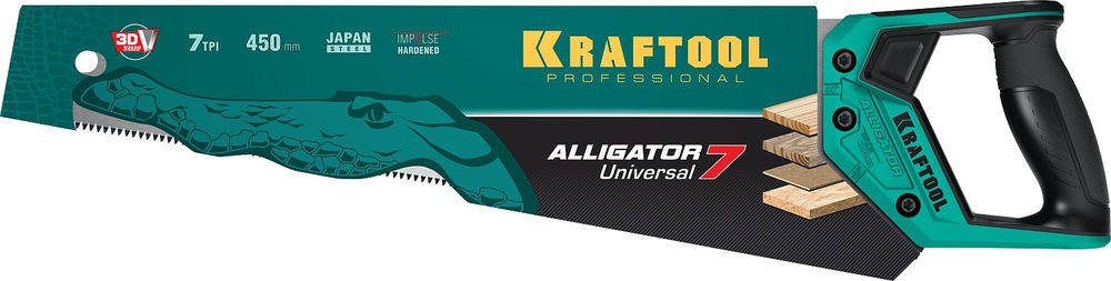 Универсальная ножовка Alligator Universal 7, 450 мм KRAFTOOL 15004-45_z01