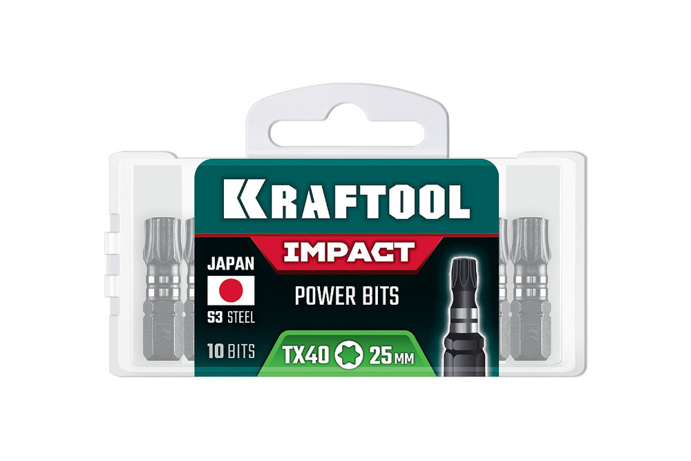 Ударные биты Impact TX 40, 25 мм, 10 шт KRAFTOOL 26195-40-25-S10