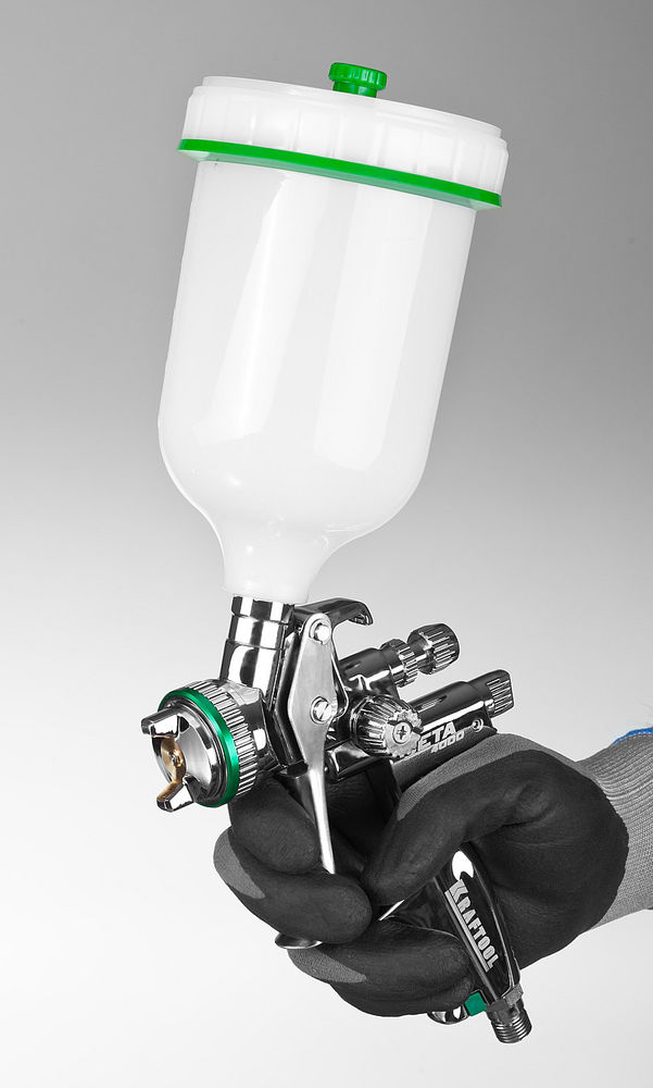 Пневматический краскопульт JETA 4000, HVLP, 1.3 мм, с верхним бачком KRAFTOOL 06555-1.3