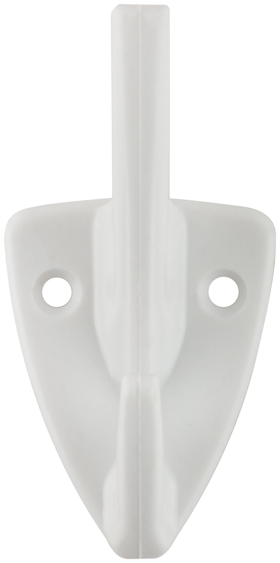Крючок-вешалка 2-рожковый пластиковый белый (66845)