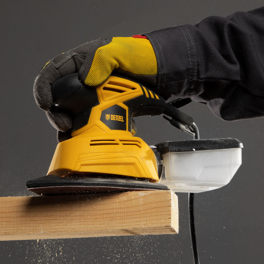 Машина плоскошлифовальная вибрационная 2 в 1 VDS-2, 130 Вт, 14000 об/мин Denzel (27614)