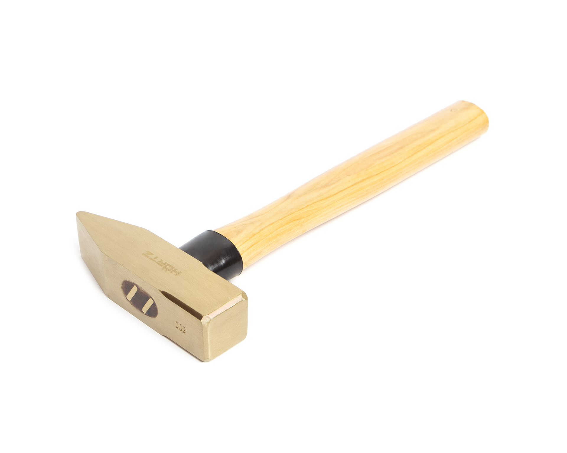 Молоток слесарный 0.8 квадратный боек сплав AlCu искробезопасный с деревянной рукояткой HORTZ