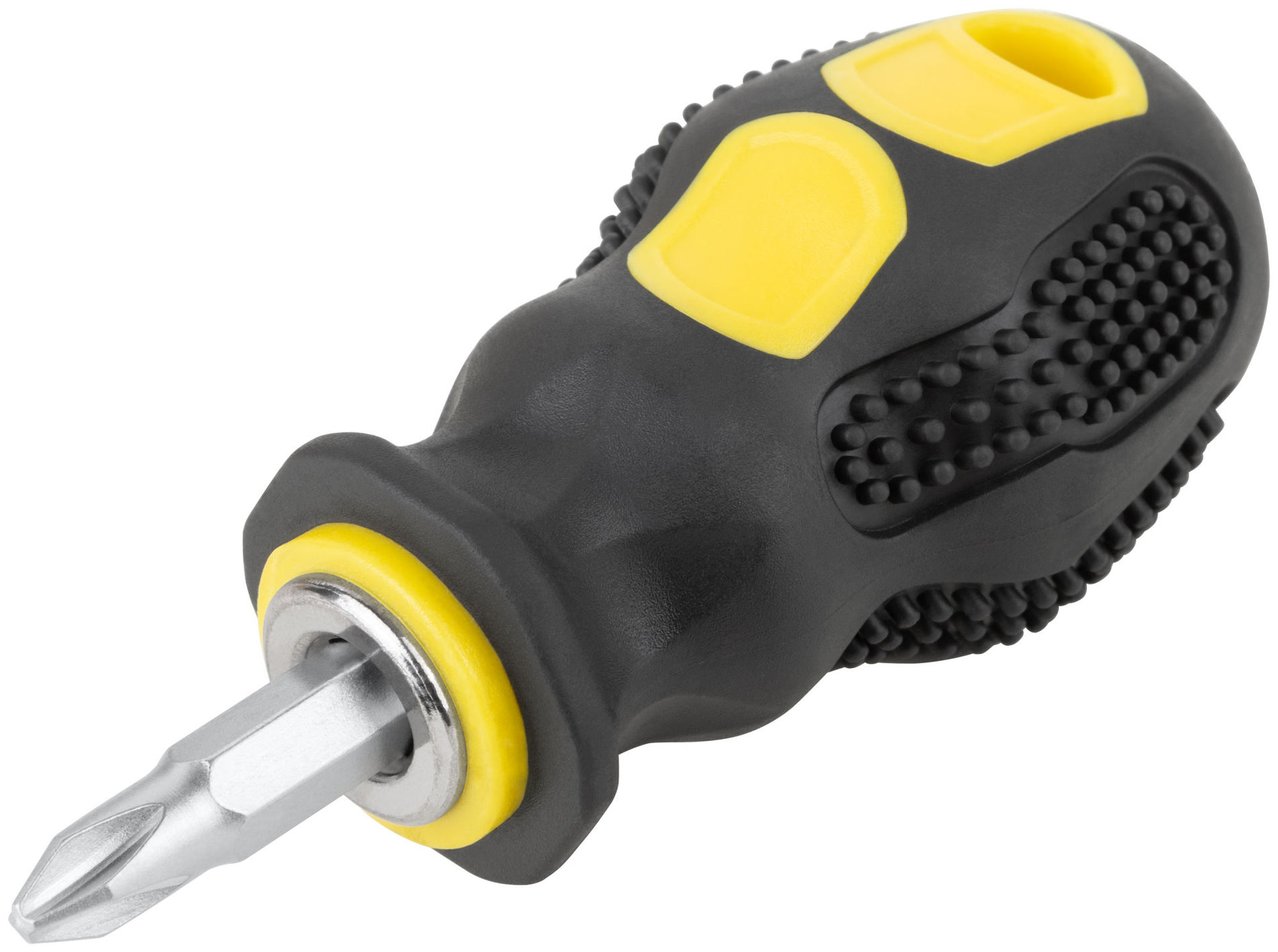 Отвертка c переставным жалом коротыш, CrV сталь, прорезиненная ручка 6х25 мм PH2/SL6, шоу-бокс (56225)