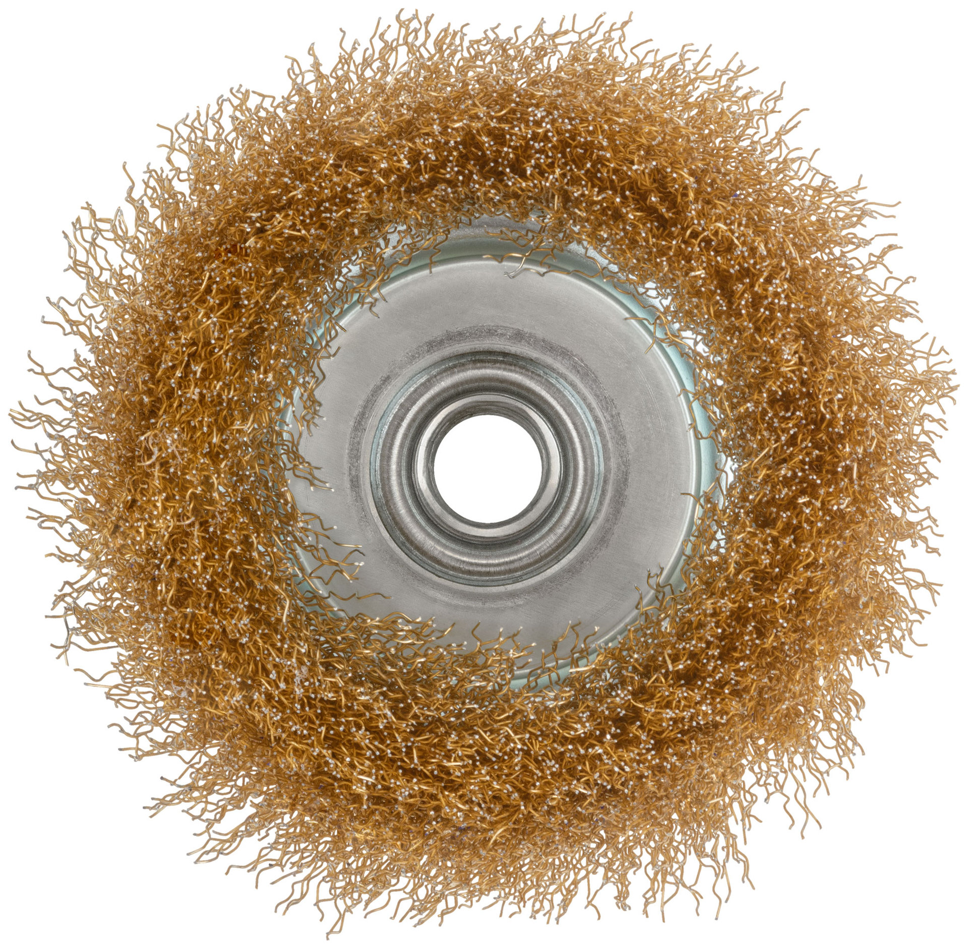 Щетка для УШМ, М14, тип Чашка, латун. витая проволока 0,3 мм, 100 мм, блистер, CUTOP Profi (82-895)