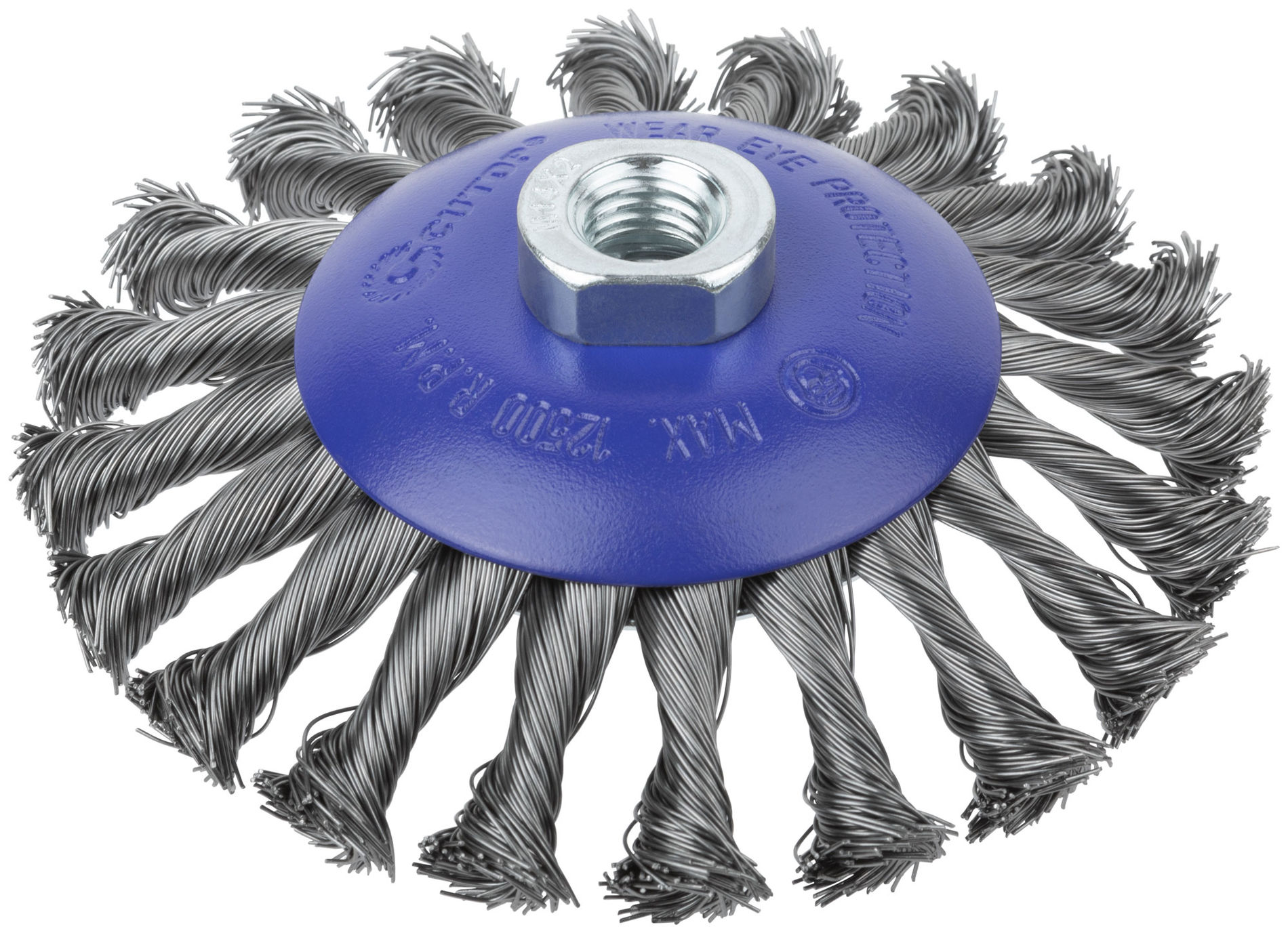 Щетка для УШМ, М14, тип Тарелка, крученая проволока 0,5 мм, 125 мм, блистер, CUTOP Profi (82-907)