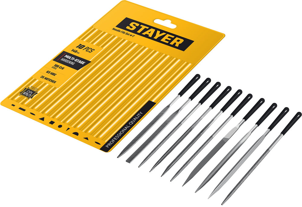 Набор надфилей 140 мм, 10 предм. Professional STAYER 16011-H10