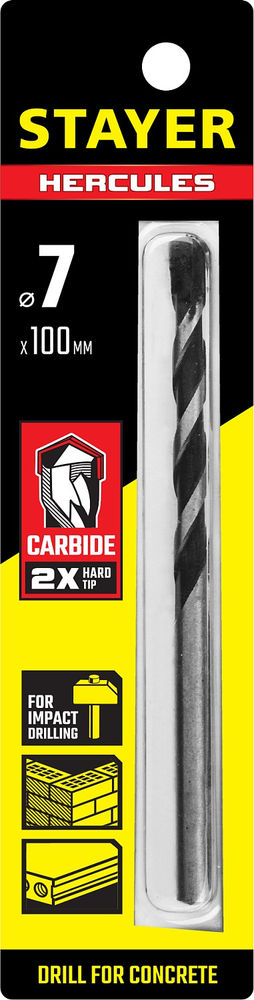 Сверло по бетону Hercules, 7 x 100 мм STAYER Professional 2915-100-07_z01