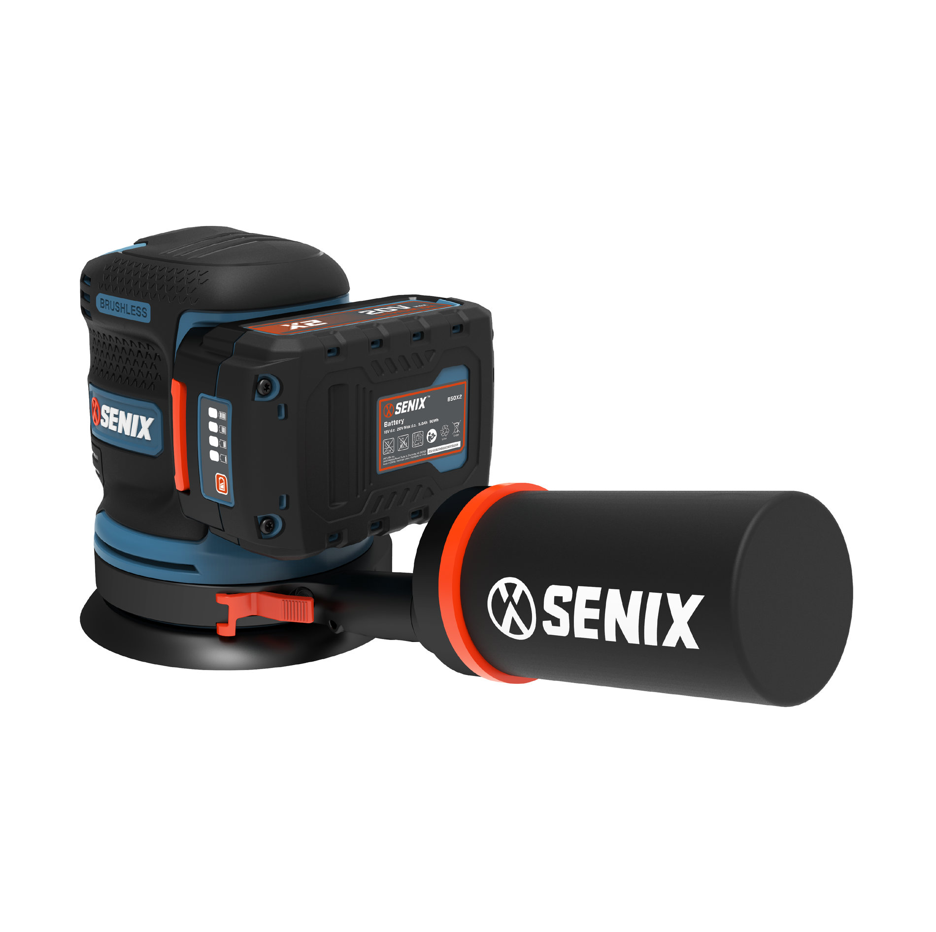 Орбитальная (эксцентриковая) шлифмашина, бесщ.дв., 125 мм, с 1 АКБ, 1 ЗУ X2 20В