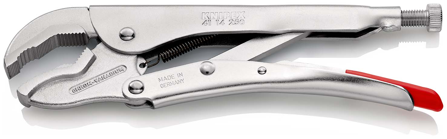 Зажим ручной, губки с двойной выемкой, круг 36 мм, квадрат 36 мм, под ключ 36 мм, длина 250 мм (KN-4114250)