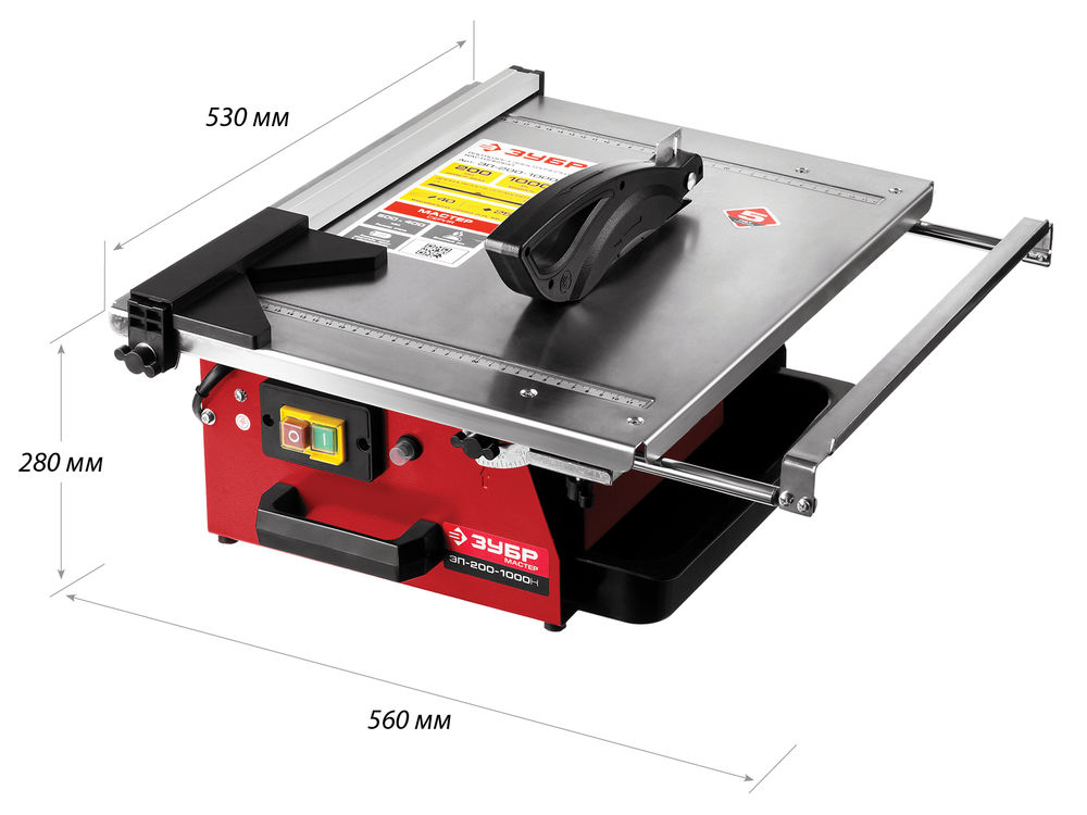 Плиткорез электрический настольный d 200 мм, 1000 Вт ЗУБР ЭП-200-1000Н