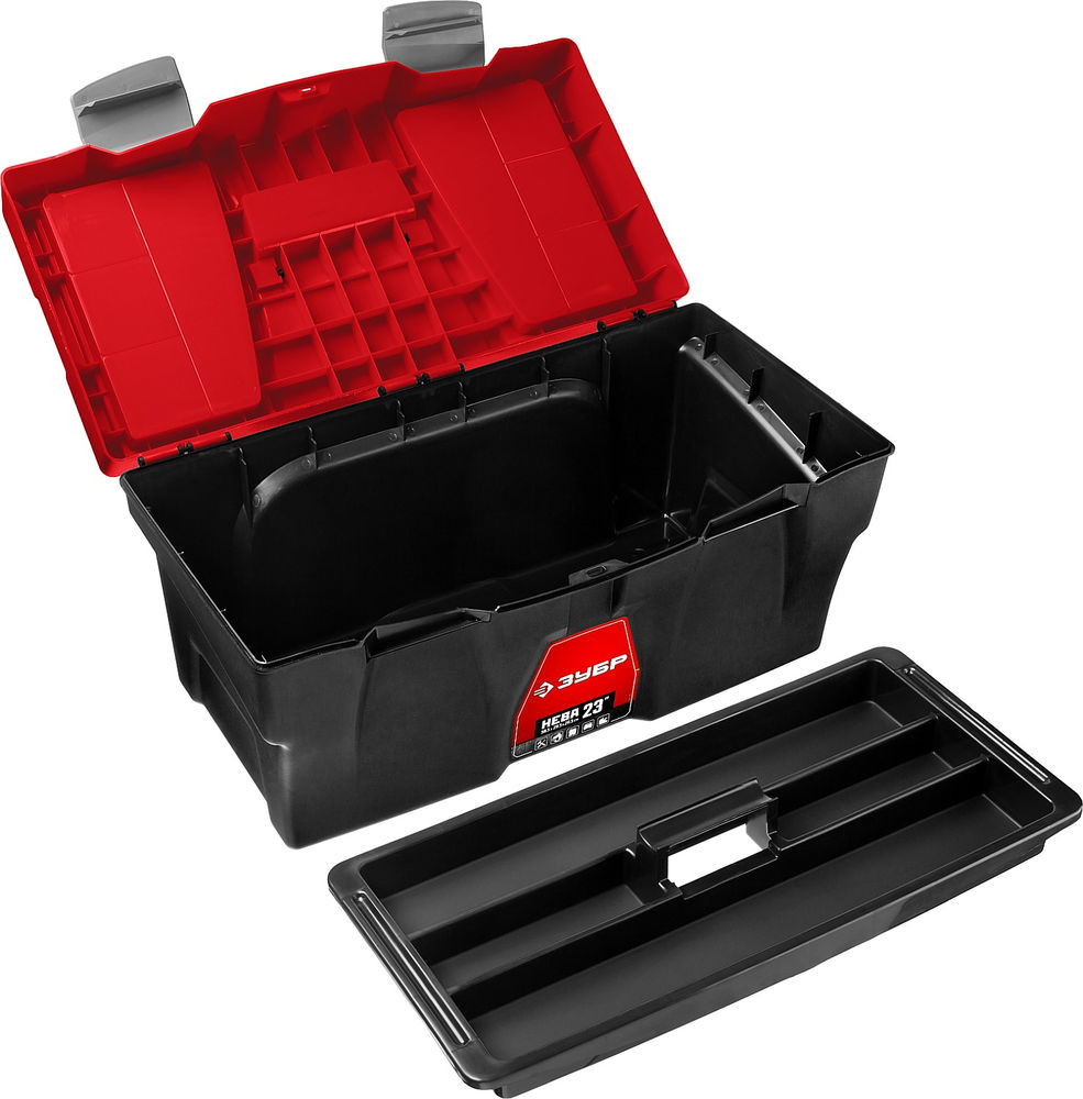 Пластиковый ящик для инструментов 585 х 295 х 295 мм 23 ЗУБР НЕВА-23 38323-23