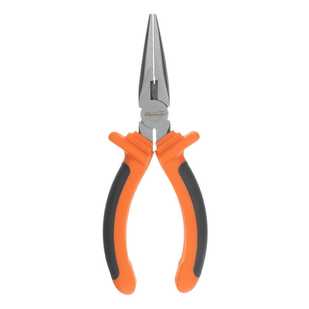 Длинногубцы прямые Comfort, 160 мм ,шлифованные, двухкомпонентные рукоятки Sparta (17165)