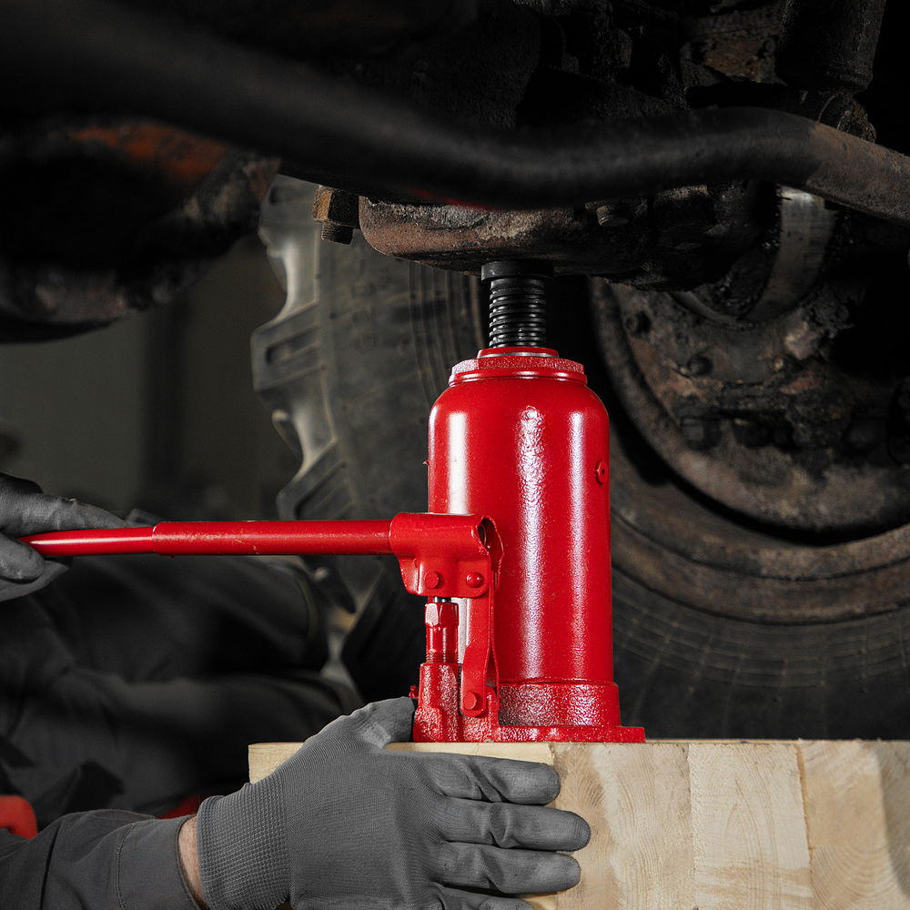 Домкрат гидравлический бутылочный, 20 т, h подъема 250-470 мм Sparta (50328)