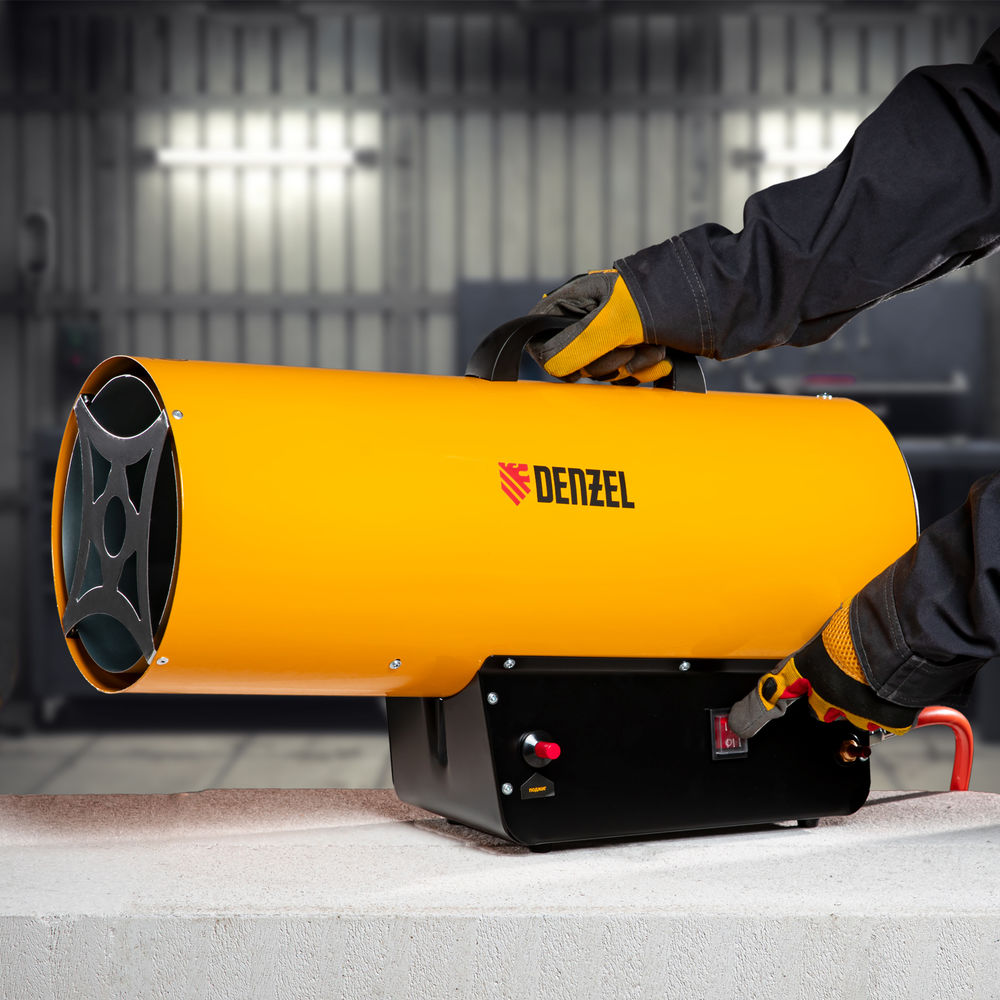 Газовая тепловая пушка GHG-50, 50 кВт, 1400 м3/ч, пропан-бутан Denzel (96480)