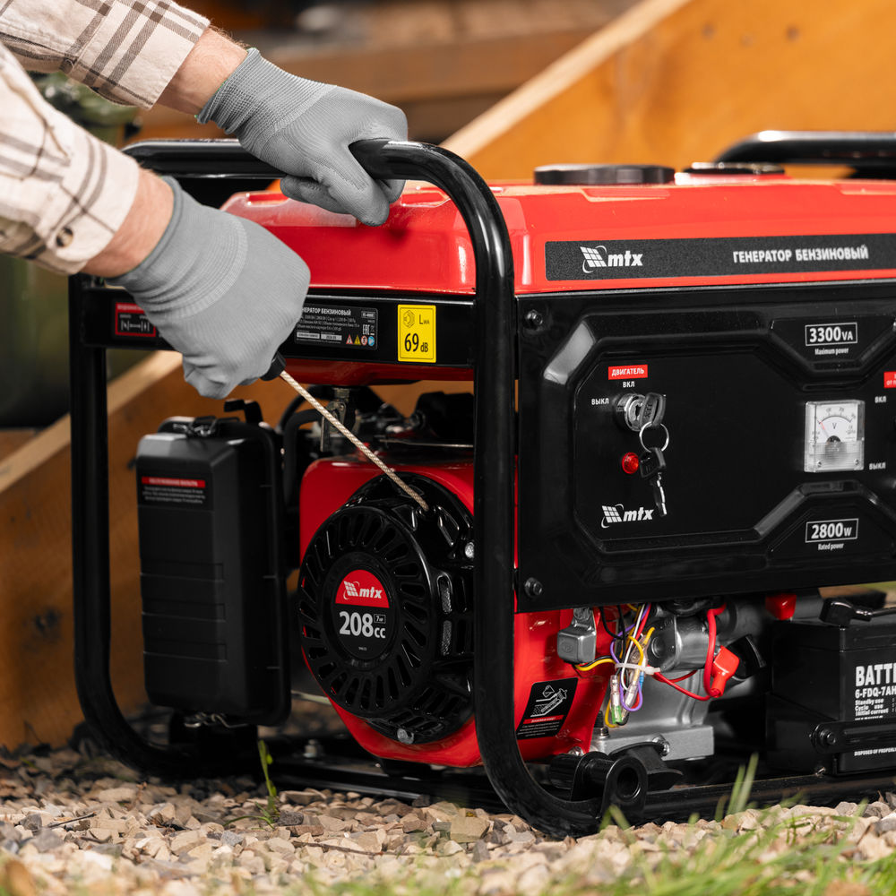 Генератор бензиновый RS-4000E, 3,3 кВт, 230В, электростартер MTX (946125)