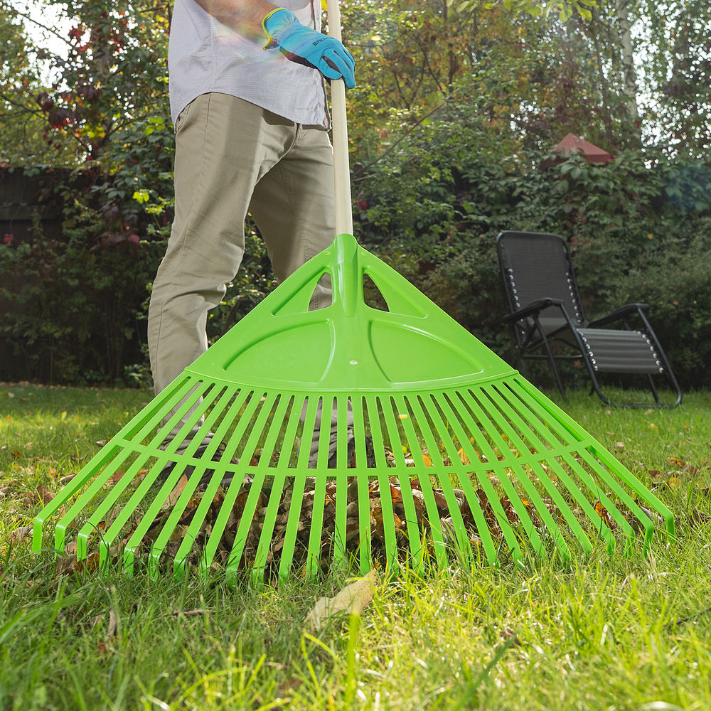 Грабли веерные пластиковые, 620 мм, 27 плоских зубьев, без черенка, Palisad (61709)