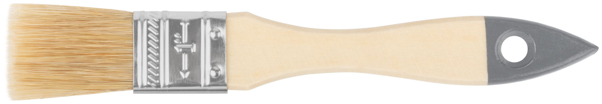 Кисть флейцевая Лайт, натур. cветлая щетина, деревянная ручка 1 (25 мм) (00803)