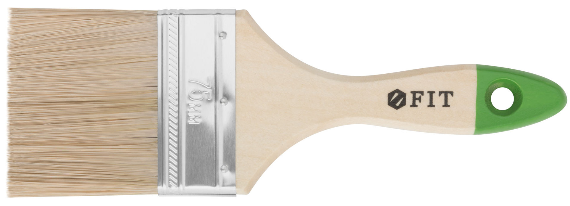 Кисть флейцевая Микс, смешанная натуральная и искусственная щетина, деревянная ручка 3 (75 мм) (01197)