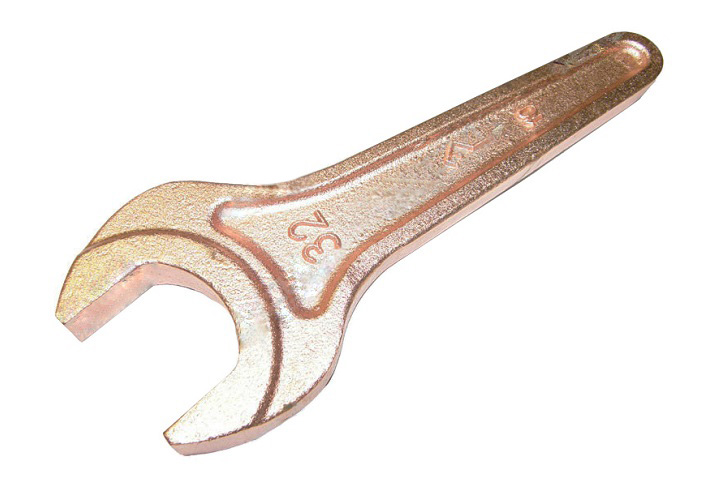 Ключ гаечный рожковый односторонний 32 мм омеднение