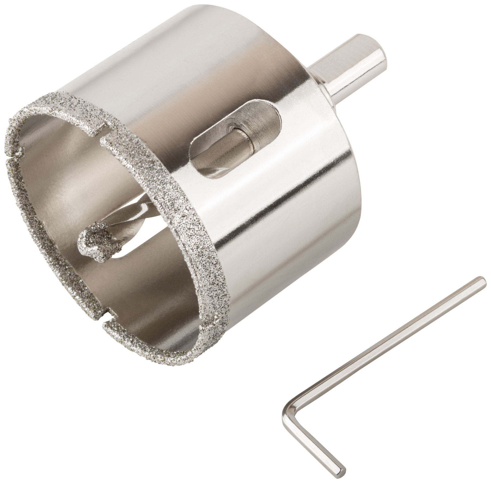 Коронка кольцевая по керамограниту, камню и кафелю алмазная с центровочным сверлом 55х70 мм (16222)