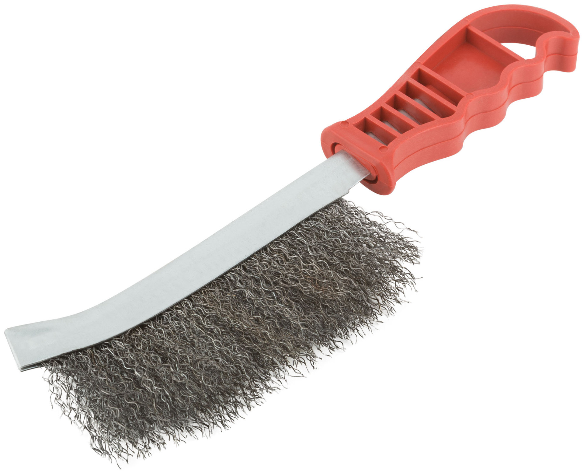 Корщетка с изогнутой пластиковой ручкой, стальная тип А (38422М)