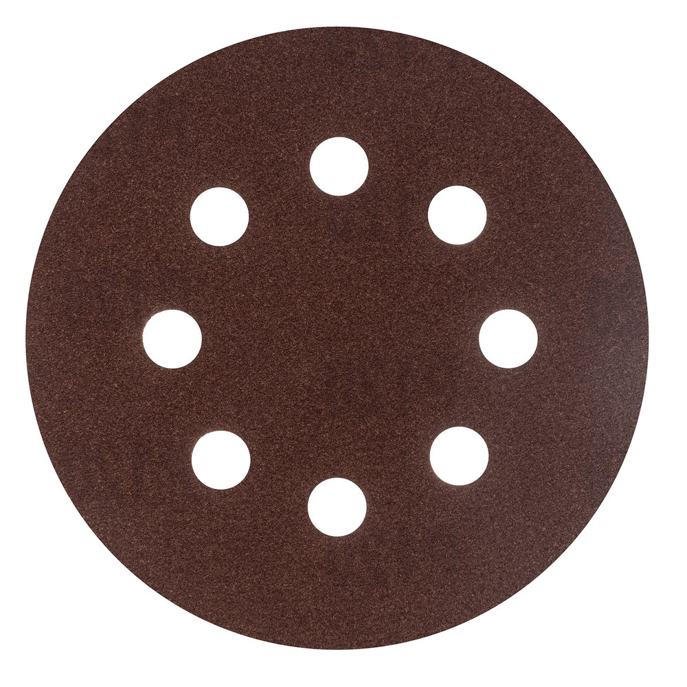Круг абразивный на ворсовой подложке под липучку, перфорированный, P 120, 125 мм, 5 шт Сибртех (738067)