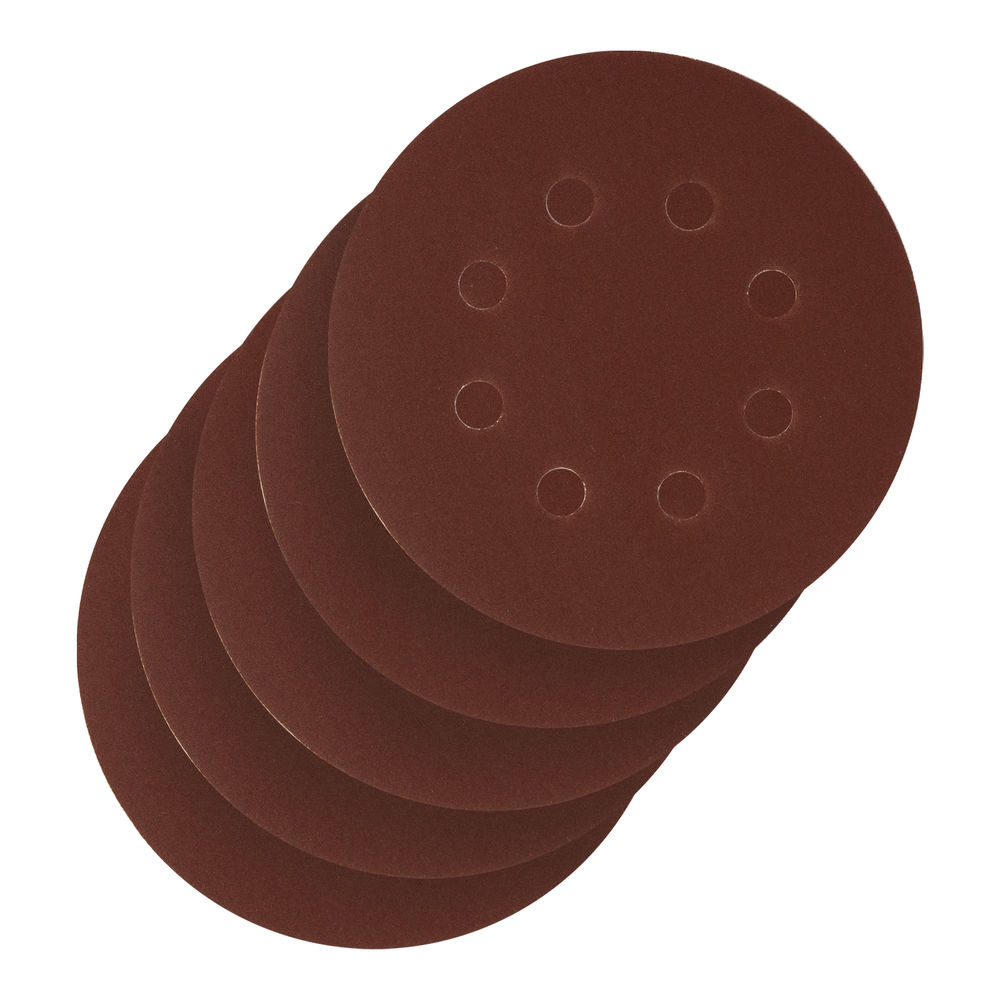Круг абразивный на ворсовой подложке под липучку, перфорированный, P 280, 125 мм, 5 шт Сибртех (738127)
