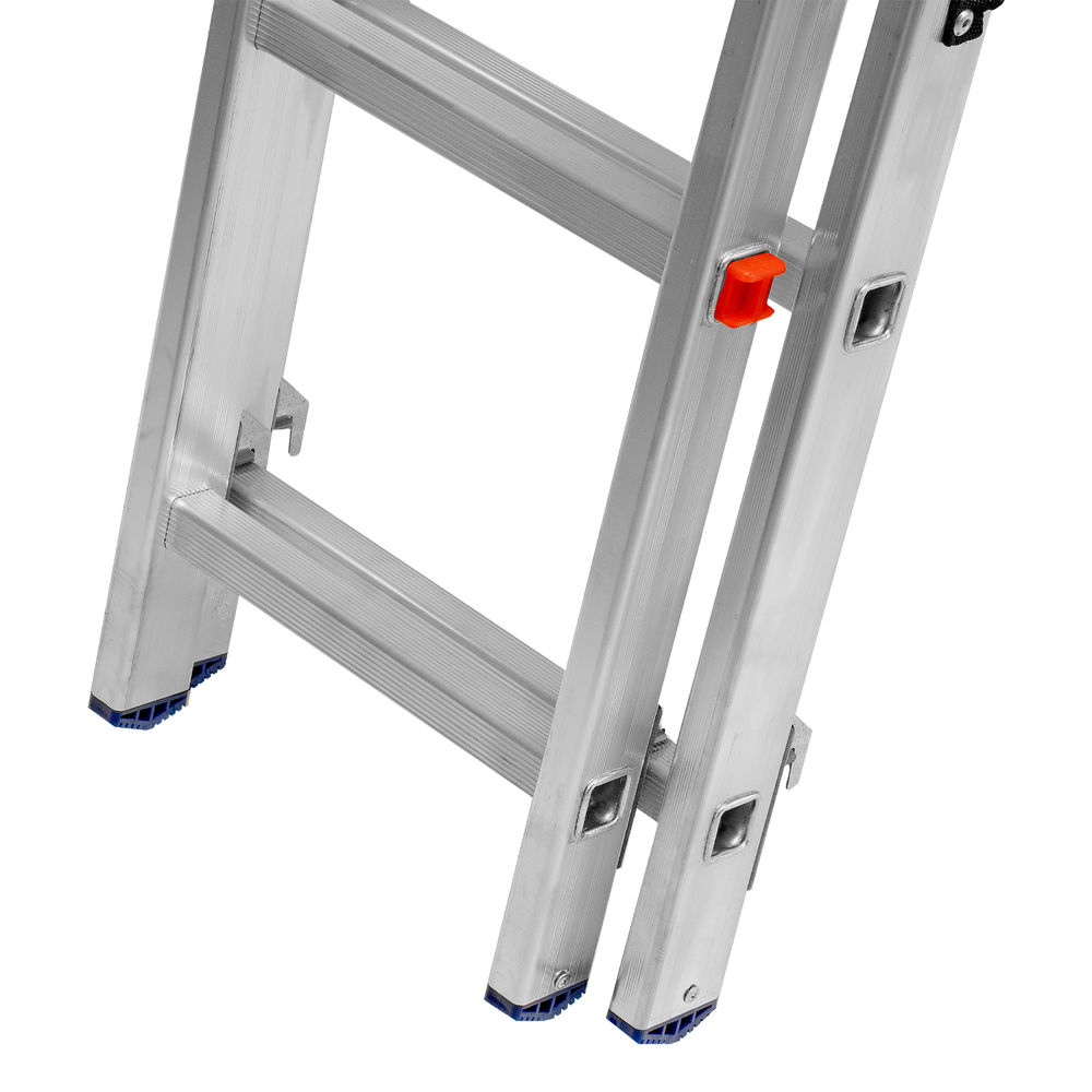 Лестница, 3 х 14 ступеней, алюминиевая, трехсекционная, Сибртех (97824)