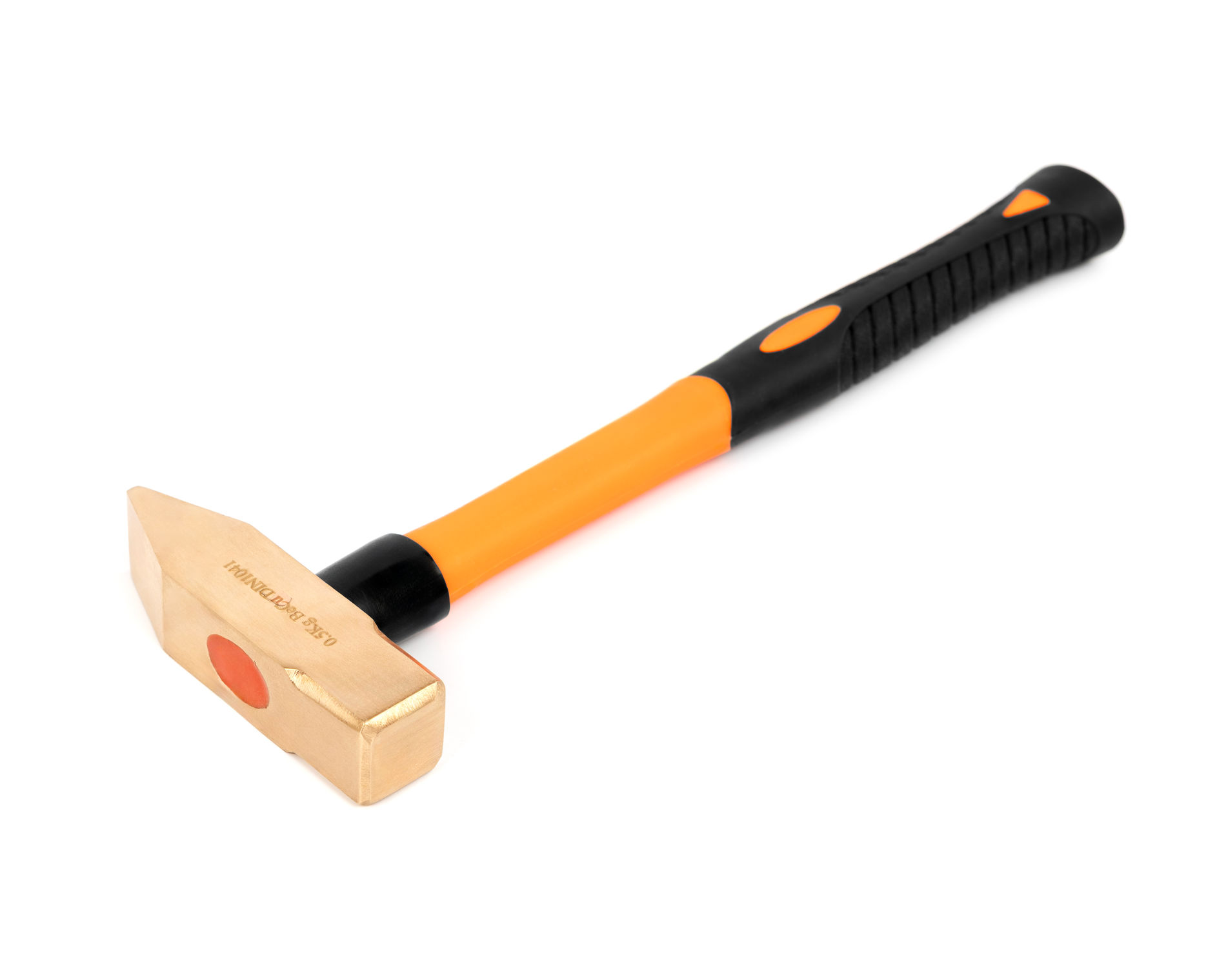 Молоток слесарный квадратный боек 0,5 кг BeCu рукоятка фибергласс искробезопасный, HORTZ