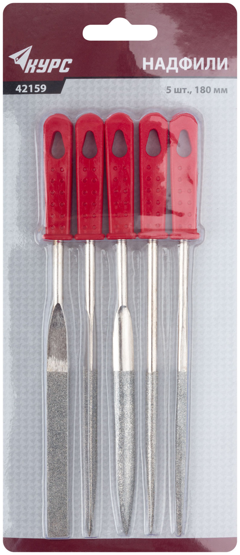 Надфили алмазные, 5 шт., 5x170/70 мм ( широкие ) (42159)