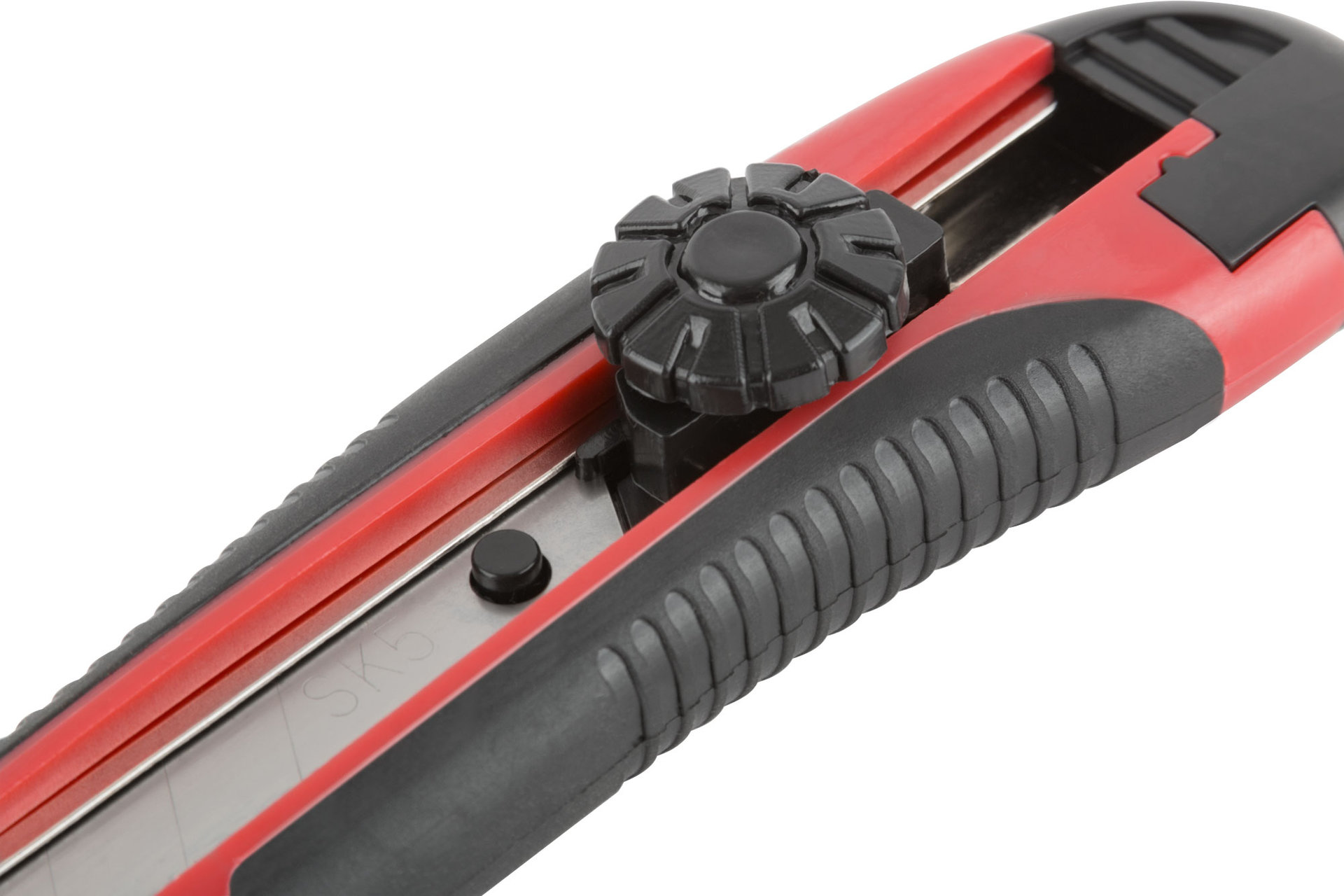 Нож технический Стронг 18 мм усиленный, прорезиненный, вращ.прижим (10180)