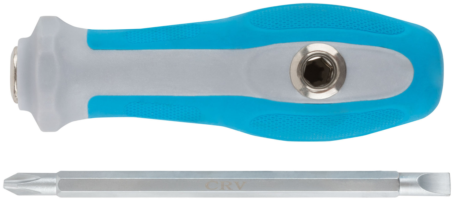 Отвертка с переставным жалом комбинированная, прямая и Т-обр., прорезиненная ручка, 6х120 мм PH2/SL6 (56228М)