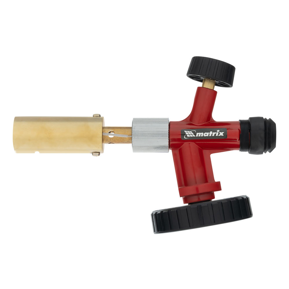 Профессиональная горелка на газовый баллон, пьезоподжиг, металлический корпус Matrix (91426)