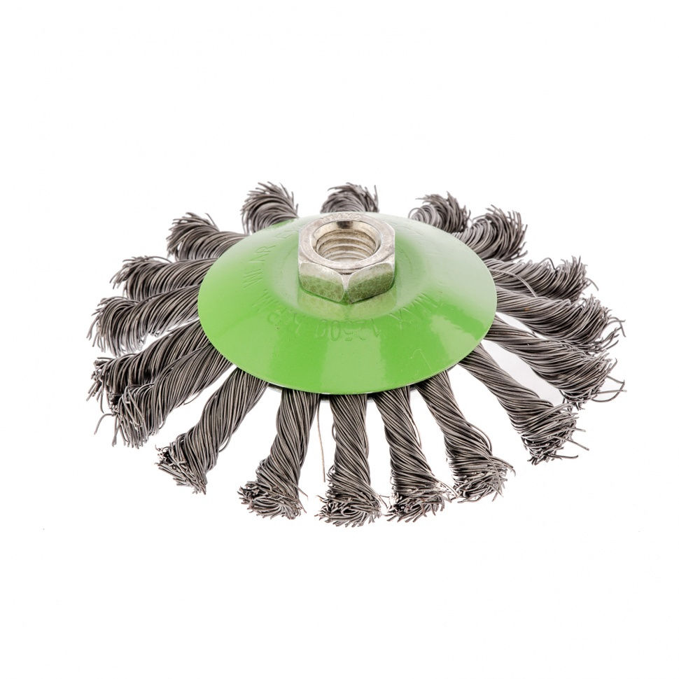 Щетка для УШМ, 115 мм, М14, тарелка, крученая проволока 0.5 мм Сибртех (746107)