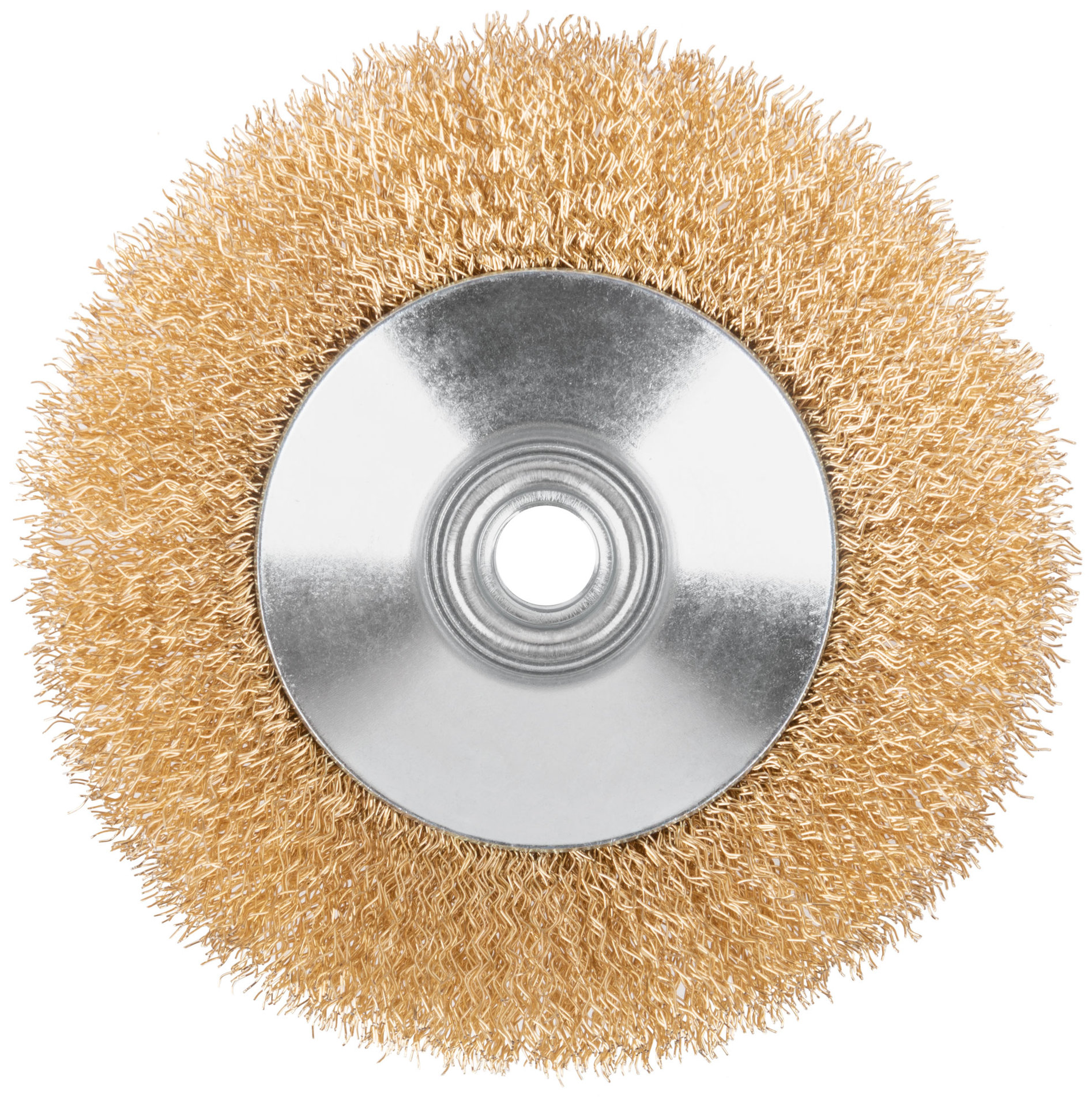 Щетка для УШМ, М14, тип Тарелка, латун. витая проволока 0,3 мм, 125 мм, блистер, CUTOP Profi (82-903)