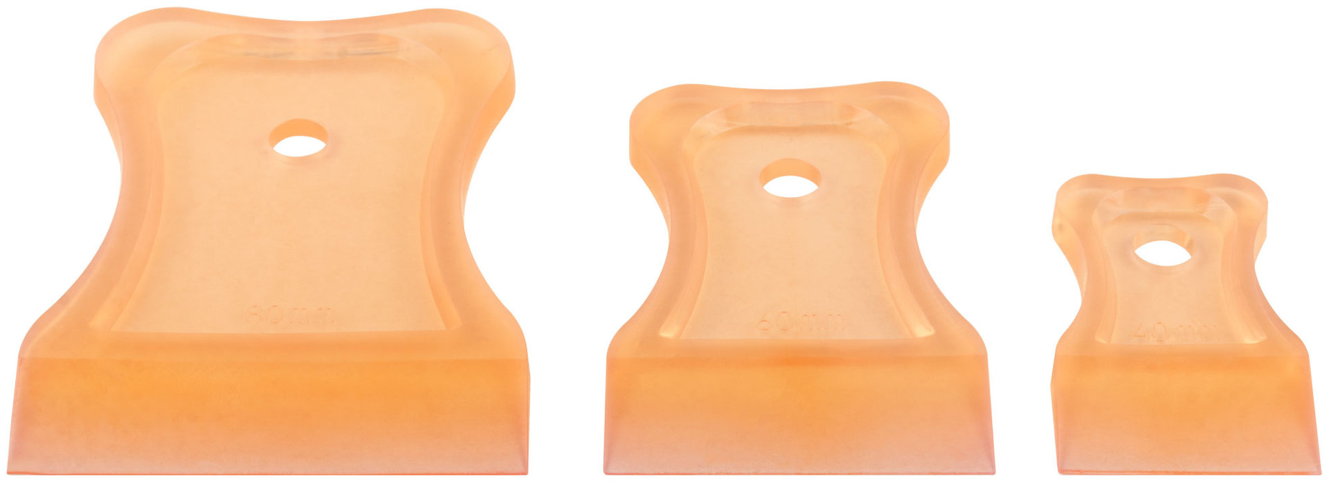 Шпатели, мягкий пластик, 40/60/80 мм, набор 3 шт., цветные (06881)