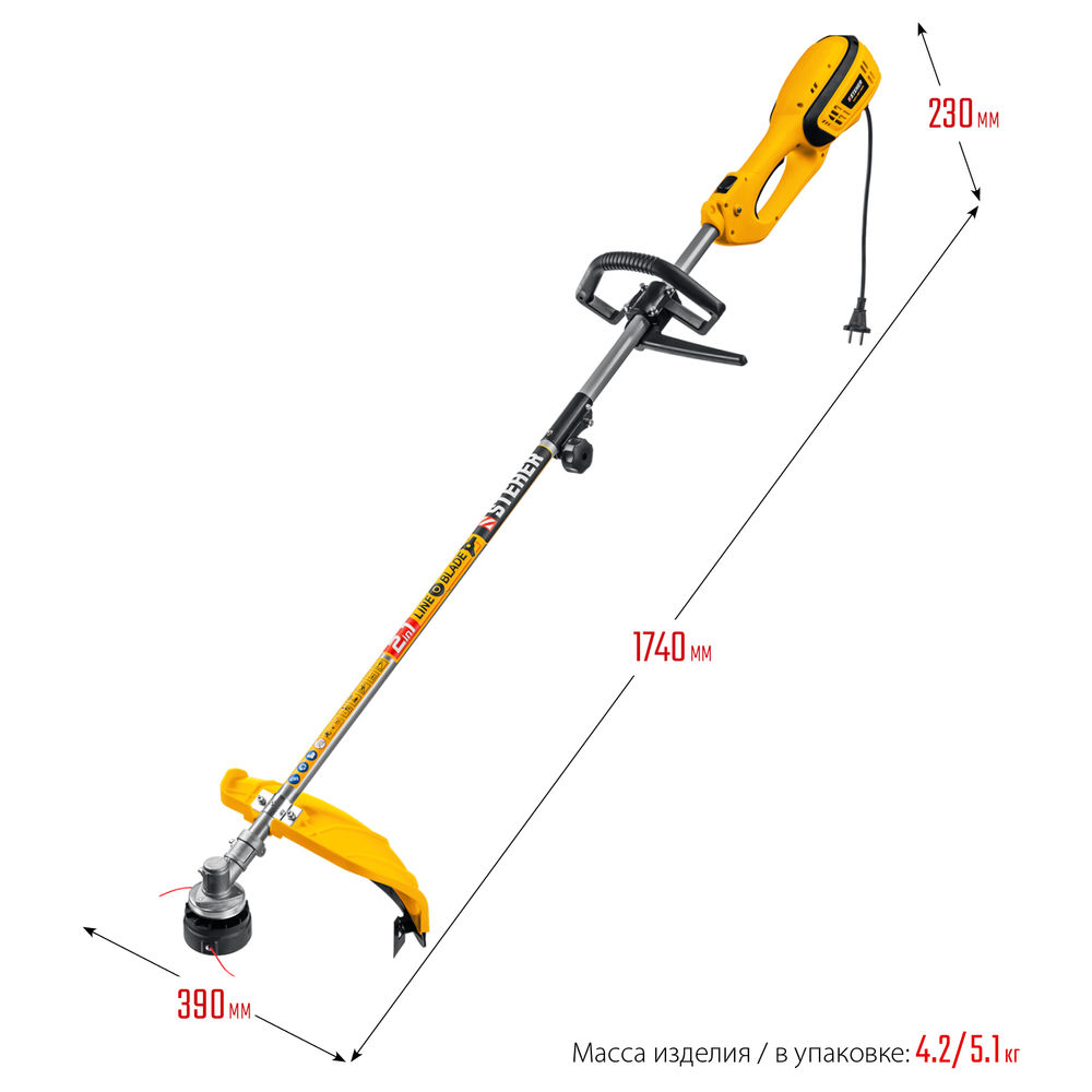 Коса сетевая ш/с 38 см STEHER 1300 Вт SEH-38-1300  