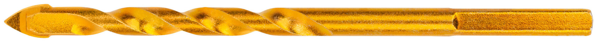 Сверло универсальное по кафелю, стеклу, керамограниту, бетону, кирпичу, трехгранный хвостовик, 6 х 100 мм (35144)