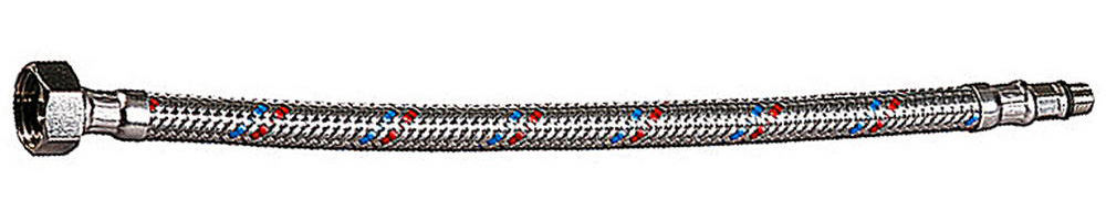 ЗУБР 1/2?, 0.5 м, гайка-штуцер, гибкая подводка для смесителей с укороченным штуцером (51002-050)