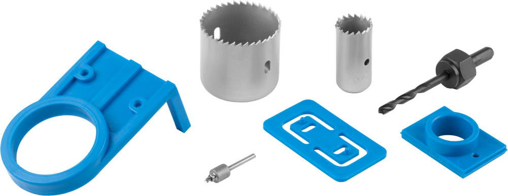 Набор для врезания замков 7 предм. 54 мм с пластиковыми шаблонами ЗУБР 2954-54-H7