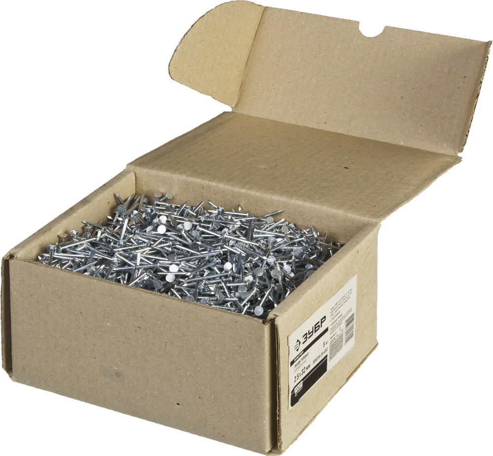 Гвозди толевые 32 x 2.5 мм, цинк, 5 кг, ГОСТ 4029-63 ЗУБР 305210-25-032