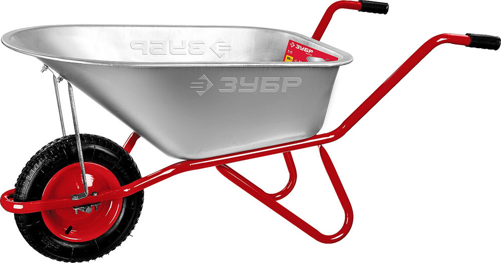 Садово-строительная тачка 90 л, 160 кг, одноколесная, пневматическое колесо ЗУБР Т-11 39962